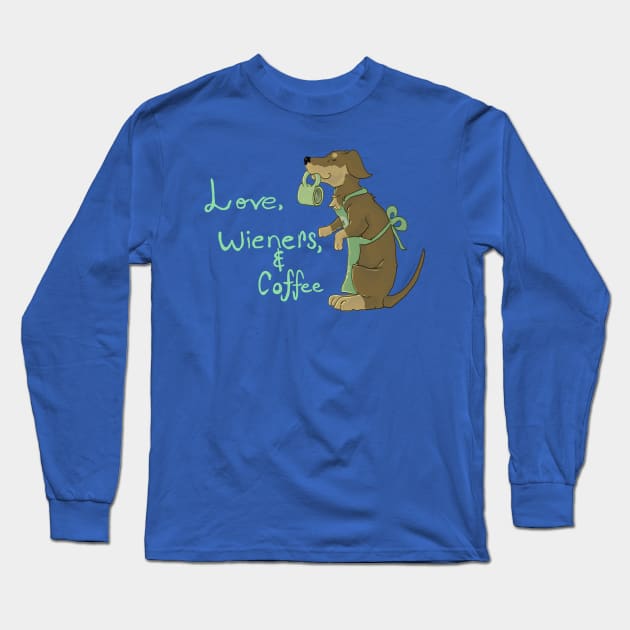 Dogs love and coffee Long Sleeve T-Shirt by TheNeutralDragon